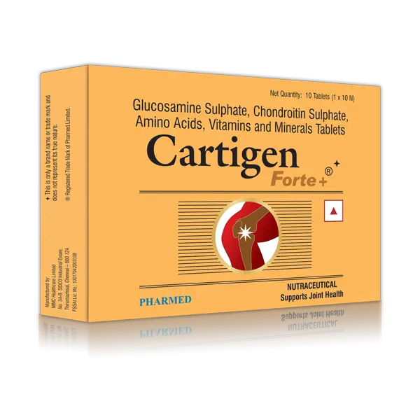 Cartigen Forte + Tablet with Glucosamine, Chondroitin, Amino Acids, Vitamins & Minerals | For Joint Health Tablet